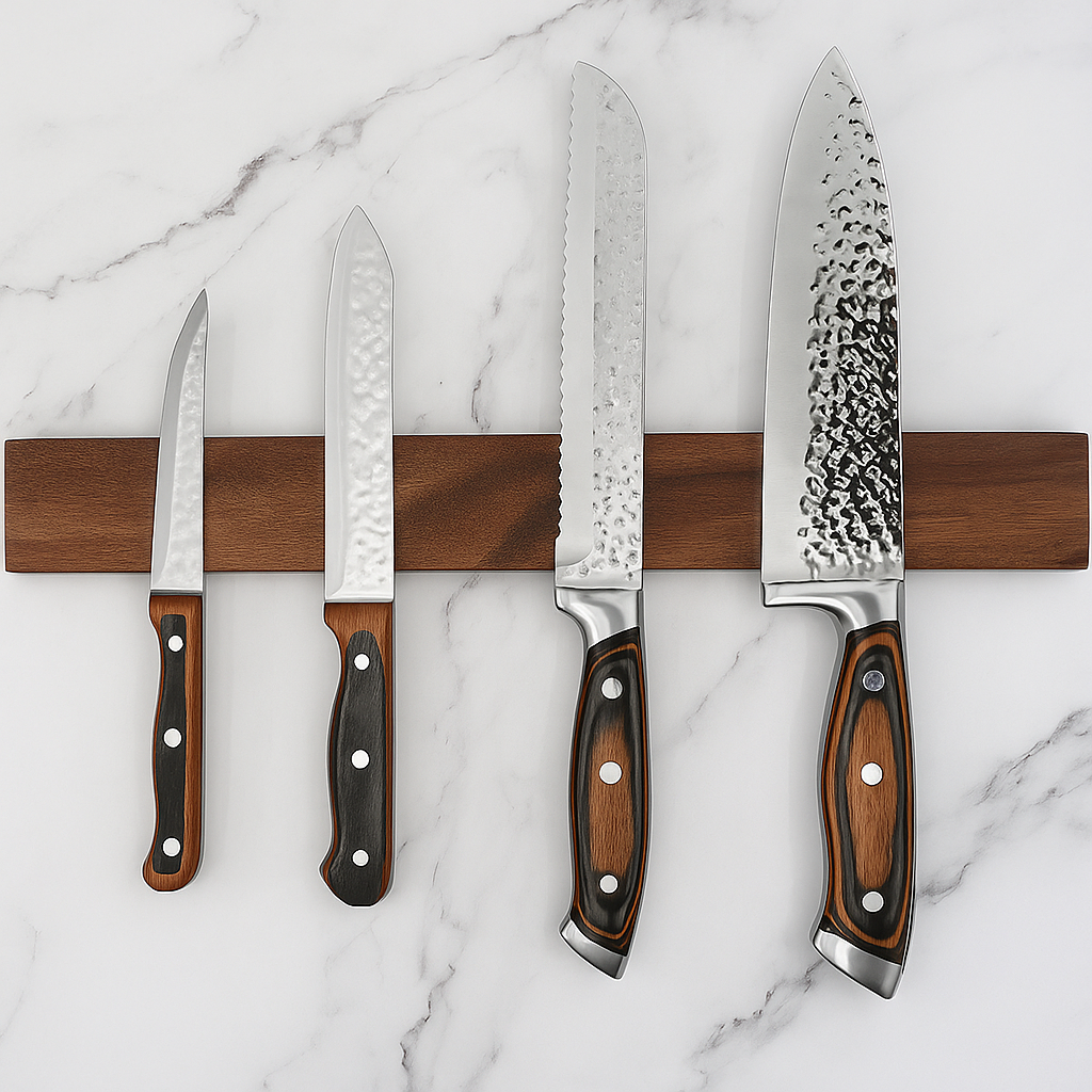 16" Wood Magnetic Knife Bar – Multipurpose Wall-Mounted Kitchen Organizer