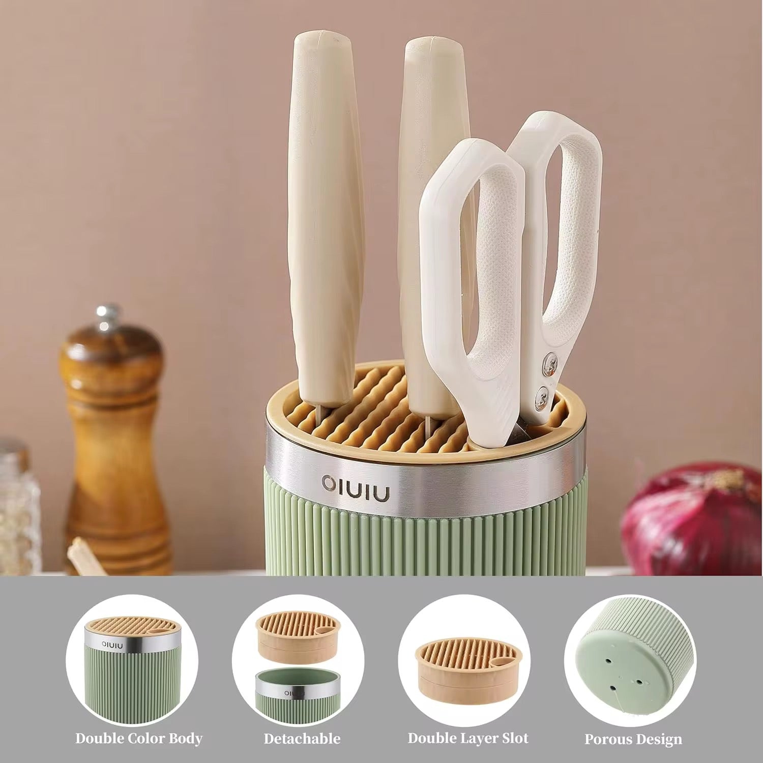 Universal Round Knife Block – Space-Saving Knife Organizer for All Blade Types