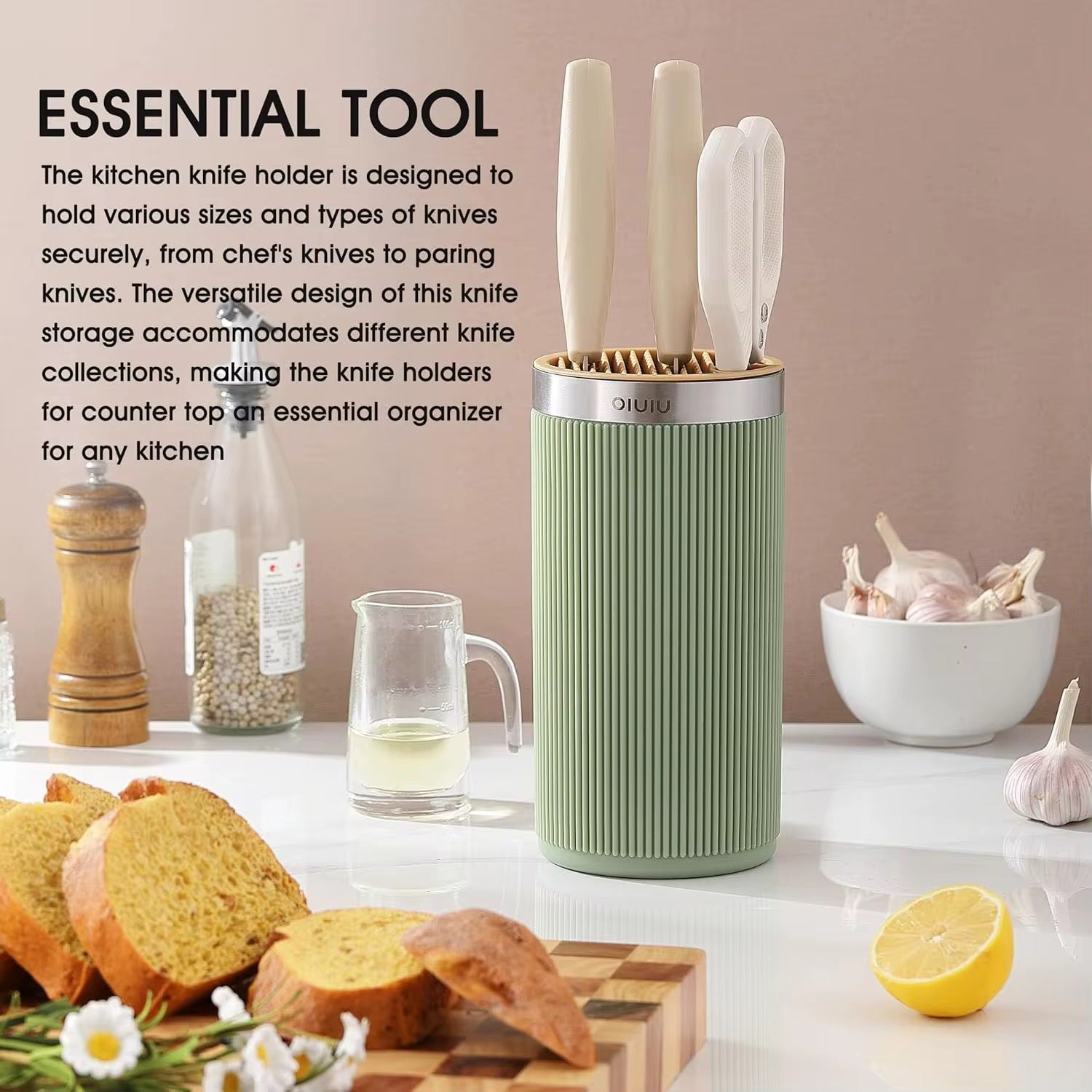 Universal Round Knife Block – Space-Saving Knife Organizer for All Blade Types